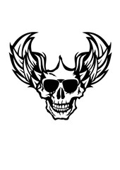 Tete de mort lunette aile crane