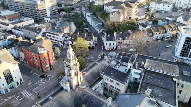 Ascending over Clock Tower at Torquay Town Hall