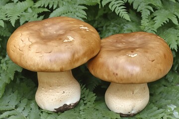 Mushrooms in Forest Foliage