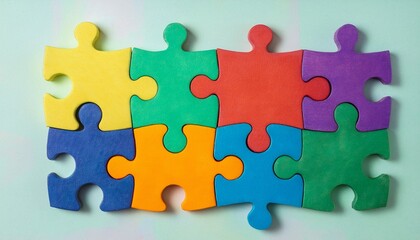 Obraz premium Colorful puzzle pieces fit perfectly