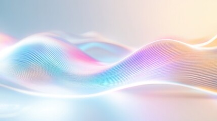 Obraz premium Abstract iridescent waves background with pastel colors effect, suitable for modern technologies and science project presentations