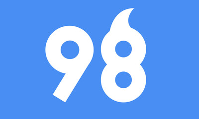 98 Shark logo number modern blue fresh