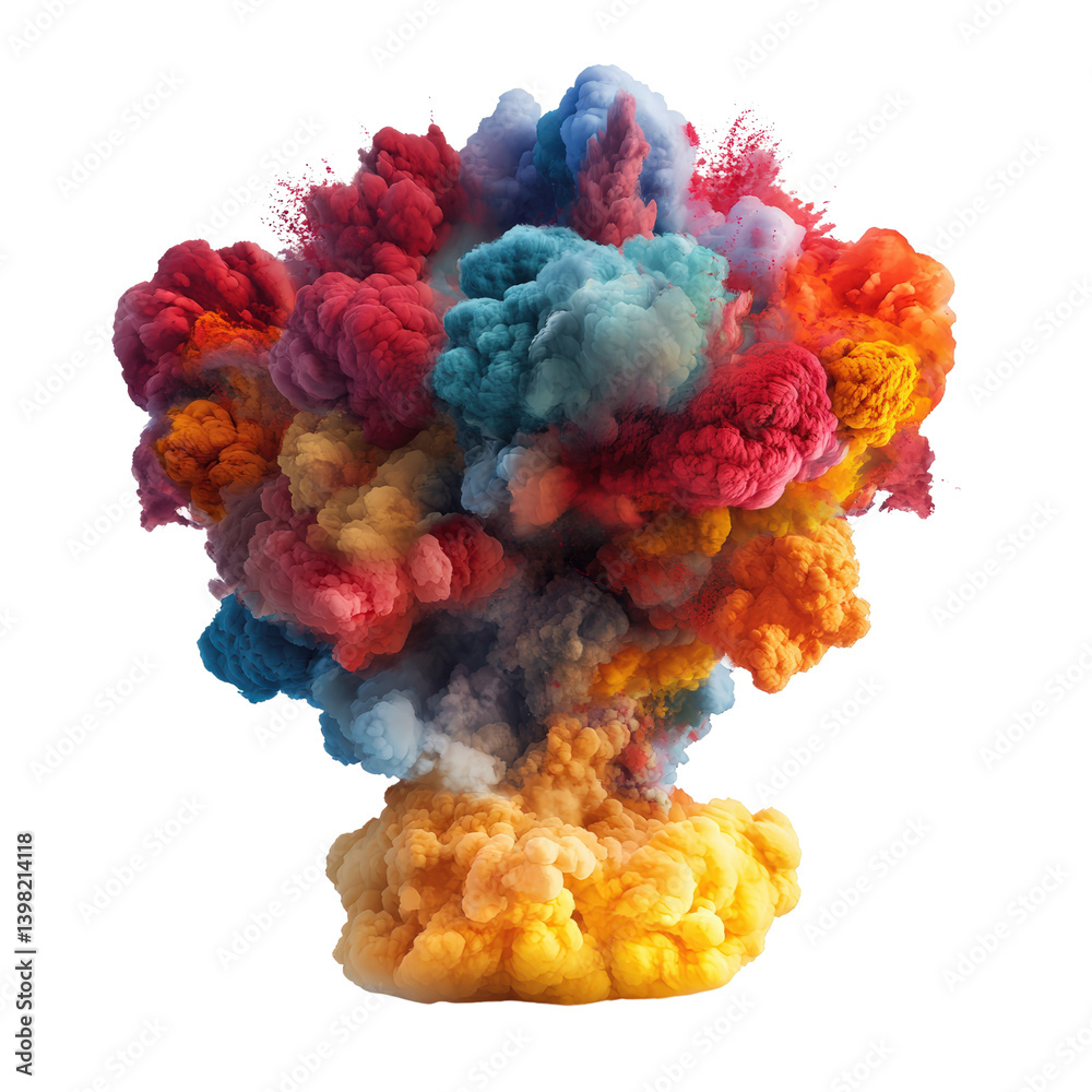 Aufkleber colorful cloud of smoke rising upward in a beautiful display of colors creating an abstract and arti