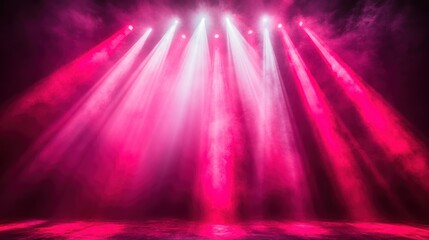 Stage lights illuminating a smoky atmosphere