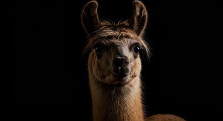 Studio Portrait of a Llama with Soft Lighting