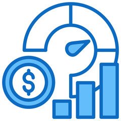 Solvency Icon Financial Projection and Management Blue Fill Design Vector Concept