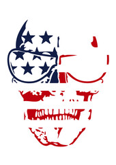 tete de mort crane americain drapeau