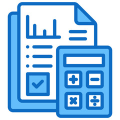 Financial Statement Icon Financial Projection and Management Blue Fill Design Vector Concept