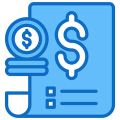 Financial Report Icon Financial Projection and Management Blue Fill Design Vector Concept
