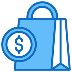 Pricing Icon Financial Projection and Management Blue Fill Design Vector Concept