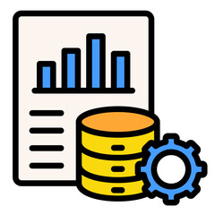 Enterprise Data Management  Icon Element For Design	