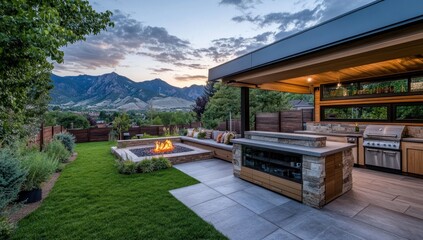 Mountain View Luxury Outdoor Kitchen and Patio