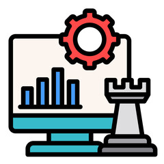 Data Driven Business Strategy  Icon Element For Design	