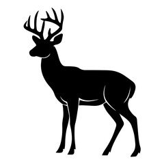 Fototapeta premium Majestic Deer Silhouette: Iconic Wildlife Art and Nature Conservation
