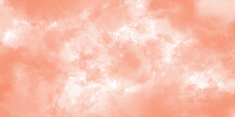 Orange watercolor patterns background. Stained watercolor texture with splashes. Brushstrokes painting design. Pastel watercolor designs for creative art collection.
