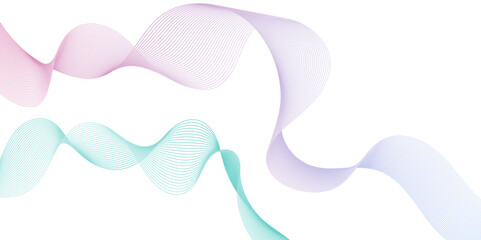Gradient color wave on white background. Technology concept business wave lines. Curve lines on transparent background. Frequency sound wave.