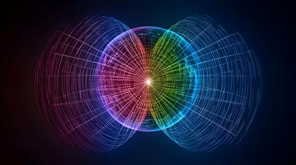 Fototapeta premium Abstract Glowing Colorful Sphere Design