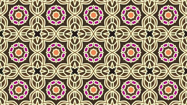 Stunning animated background with symmetrical orange mandala elements on a dark backdrop, perfect for stylish visuals