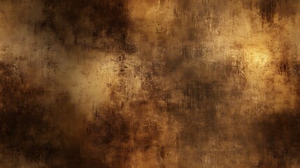 Fototapeta premium A textured, distressed brown surface with hints of gold.