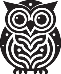Owl Circle Eyes Logo Vector