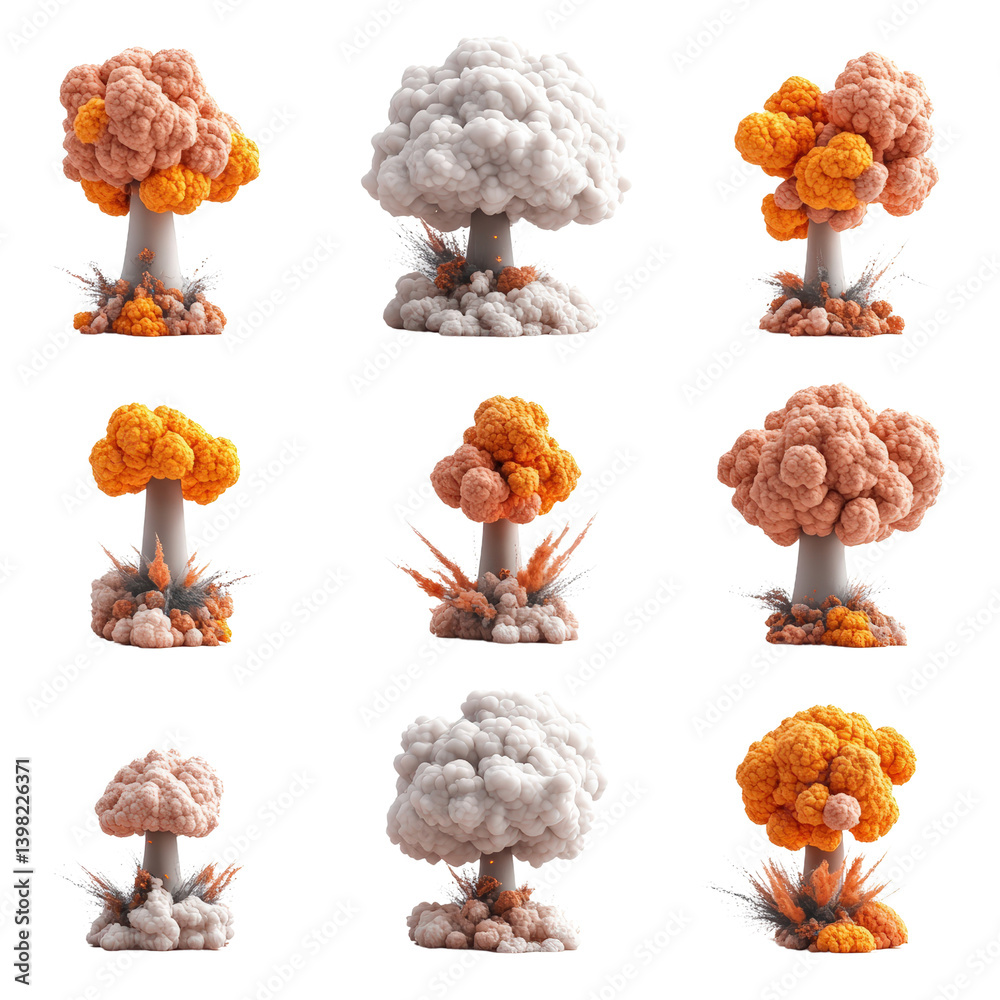 Aufkleber a dynamic display of multiple explosions creating a colorful and chaotic scene in the dark sky above