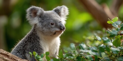 Cute Koala in Forest