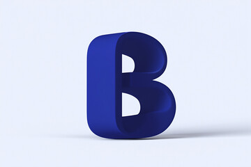 Centered 3D Letter B in Matte Finish on Clean White Surface