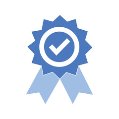 Approval check medal icon. Certified medal. Quality Badge. Vector illustration
