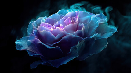 A surreal botanical close-up of a rose