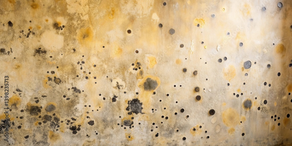 Aufkleber abstract textured wall with irregular stains and holes, showing signs of age and deterioration
