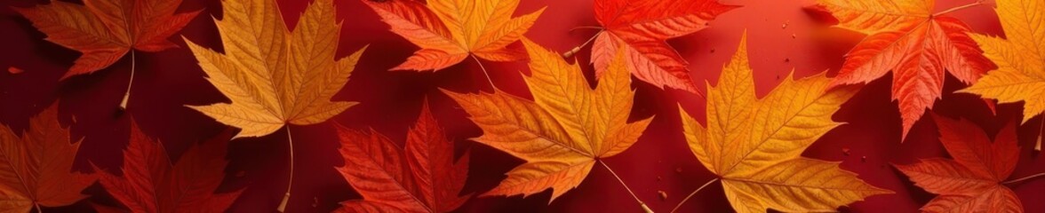 Vibrant autumn leaves, intricate vein structure visible , garden, closeup, seasonal