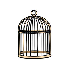 Bird cage, vector, transparent background