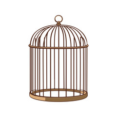 Bird cage, vector, transparent background