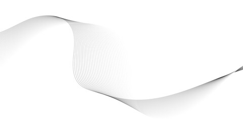 Thin wavy curve line vector background. Curve wave seamless pattern background. Black and grey wave curve lines motion vector background. Black Wavy Lines Isolated on White Abstract Background Design