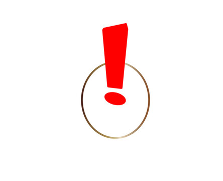 exclamation point on a document or page icon. Represents warning, error, problem, or urgent information
