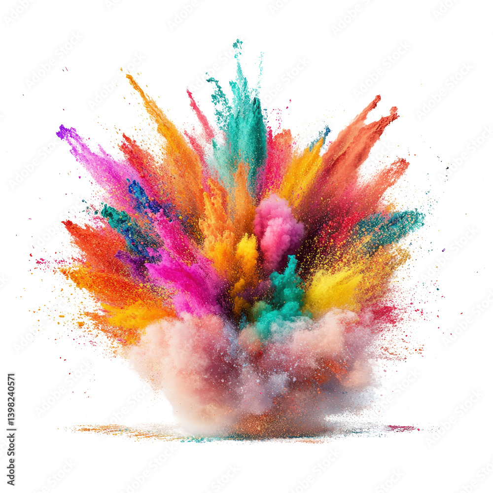 Aufkleber explosive burst of vibrant colored powder creating a stunning visual display in a dynamic and energe