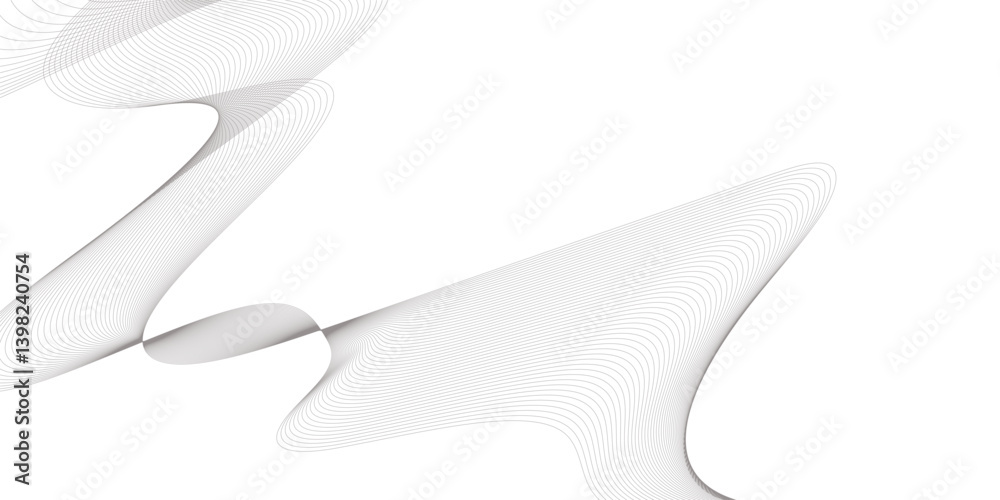 Poster wavy digital futuristic technology curve ocean lines on transparent background. thin line wavy abstr