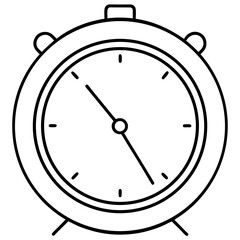 Clock One Line Drawing Vector Minimalist Continuous Line Time Icon Design