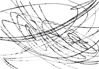 Close up of a black pencil and felt-tip pen stroke for design on white paper background 