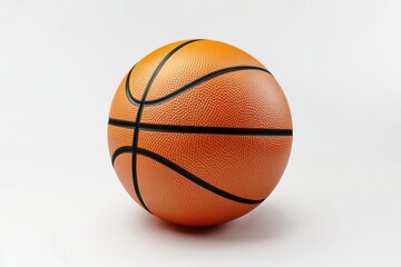Fototapeta premium A basketball with black lines on a white surface isolated on white background 