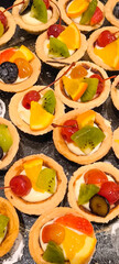 Cakes for snacks at receptions. Cakes are a popular party food.