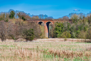 The  nine-arched red-brick viaduct spanning the Dareth Valley located in Eynsford near Dartford in Kent, England