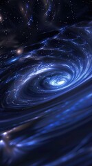 a dark blue cosmic background