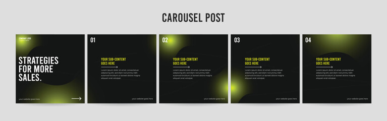 Editable Instagram Carousel Post Layout Set, Social Media Marketing microblog template design, tips & tricks linkedin post template, eps 10.