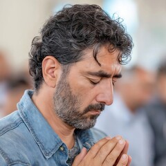 Obraz premium Prayer and Spirituality: A Meditative Moment of Faith and Inner Peace in Religious Practice