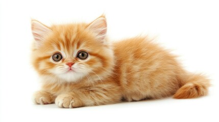 Obraz premium Portrait of British Kitten Isolated White Background