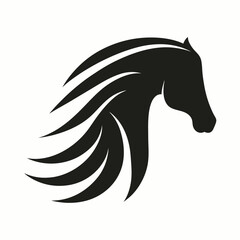 Black horse head silhouette vector icon animal symbol