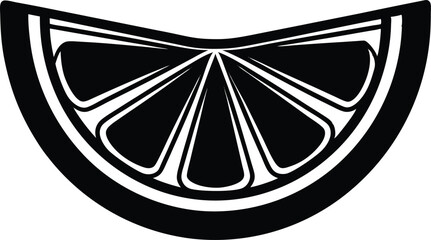 vector illustration of an orange fruit, vector illustration of an orange, vector illustration of a lemon,glass of champagne,vector illustration of a drink, lemon slice silhouette vector icon.