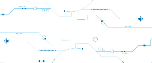 Vector design motherboard or circuit board on white background. Abstract modern engineering, science, computer technology.