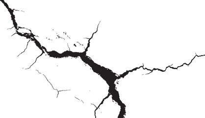 Earth cracks texture on isolated vector background. black lightning bolts. Earth crack.	